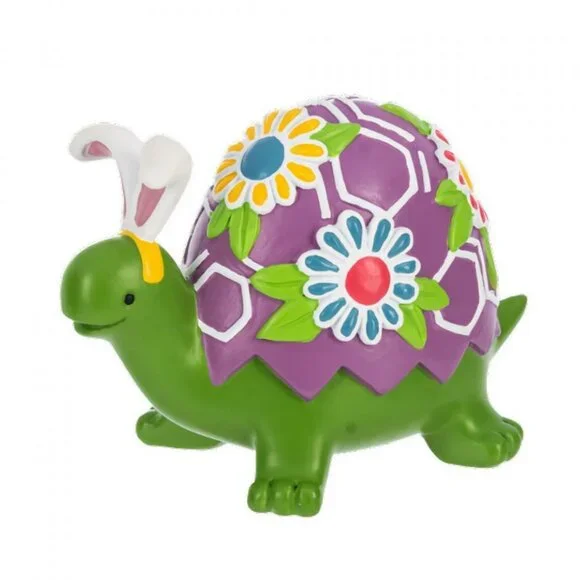 Turtle with Purple Shell and Easter Bunny Rabbit Ears - Picture 1 of 1